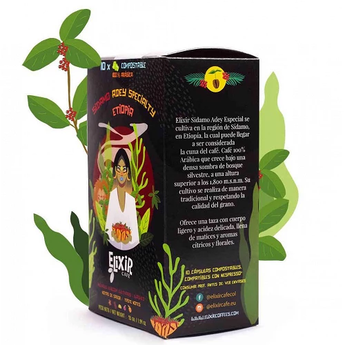 Cápsulas Etiopía100% compostables Nespresso compatible - Café Gourmet